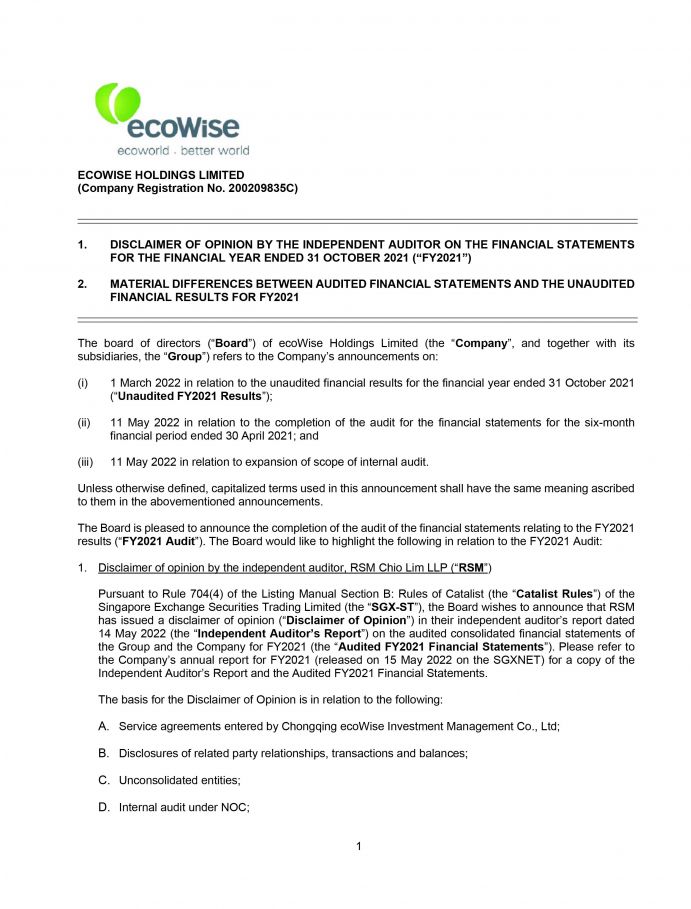 Completion of Audit of FY2021