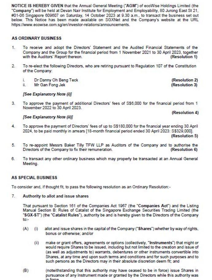 Notice of AGM 2023