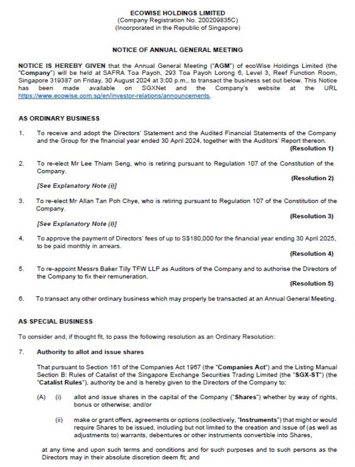 Notice of AGM 2024