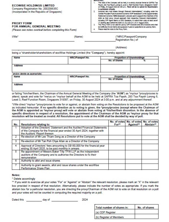 Proxy Form 2024