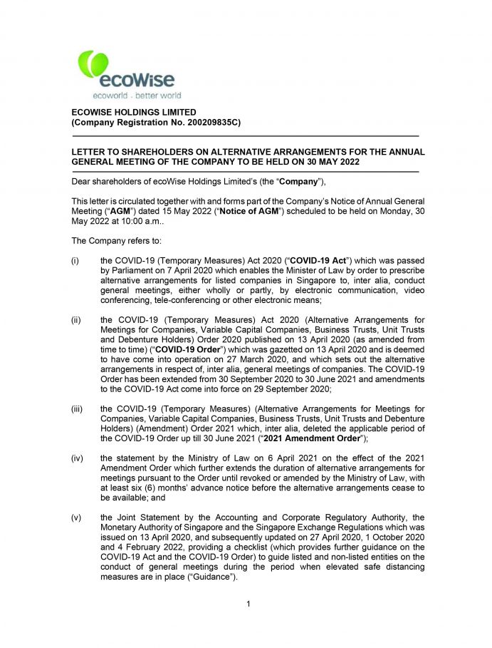 Letter to Shareholders